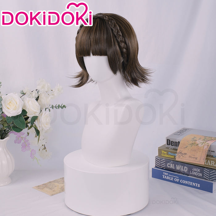 【Ready For Ship】DokiDoki Game Cosplay Wig Queen Makotoo Niijimaa Short Brown Hair