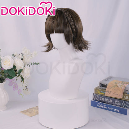 【Ready For Ship】DokiDoki Game Cosplay Wig Queen Makotoo Niijimaa Short Brown Hair