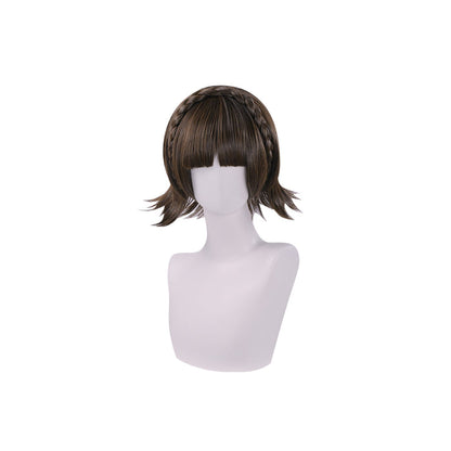 【Ready For Ship】DokiDoki Game Cosplay Wig Queen Makotoo Niijimaa Short Brown Hair