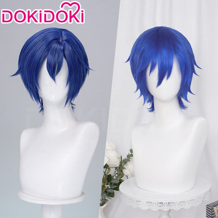 【Ready For Ship】DokiDoki Game Cosplay Wig Short Straight Blue