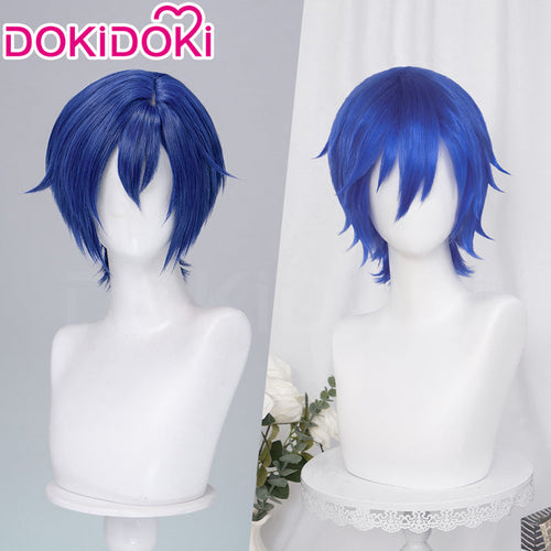 【Ready For Ship】DokiDoki Game Cosplay Wig Short Straight Blue