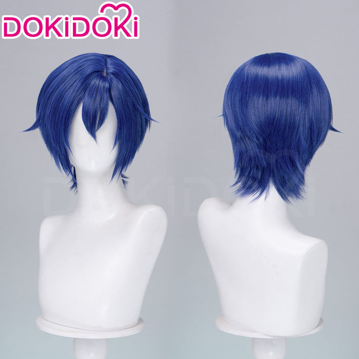 【Ready For Ship】DokiDoki Game Cosplay Wig Short Straight Blue