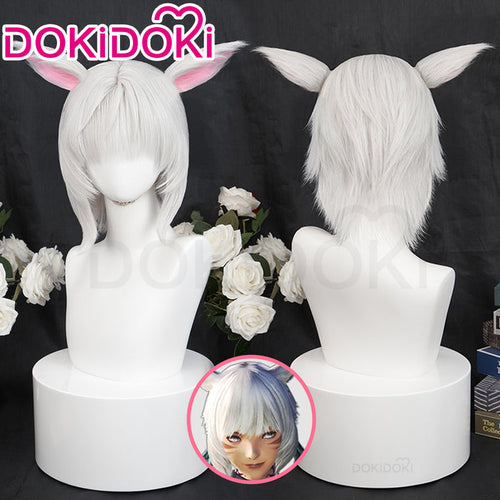 【Ready For Ship】DokiDoki Game Cosplay Y'shtolla Wig Short White Hair