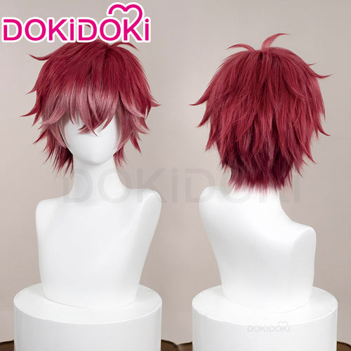 【Ready For Ship】DokiDoki Game Diabolik Lovers Cosplay Sakamaki Ayato Wig Short Straight Red Pink Hair