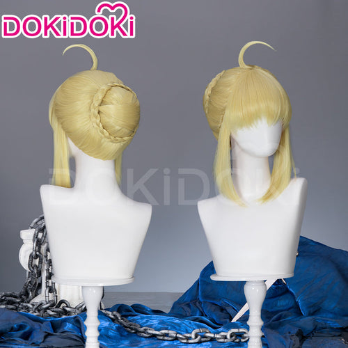 【Ready For Ship】DokiDoki Game Fate/Stay night Cosplay Saber Artoria Pendragon Wig Long Yellow Hair