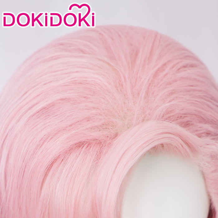 【Ready For Ship】DokiDoki Game Genshin Impact Cosplay Babel Wig Long Pink Green Highlight Curly Hair Eremite Scorching Loremaster