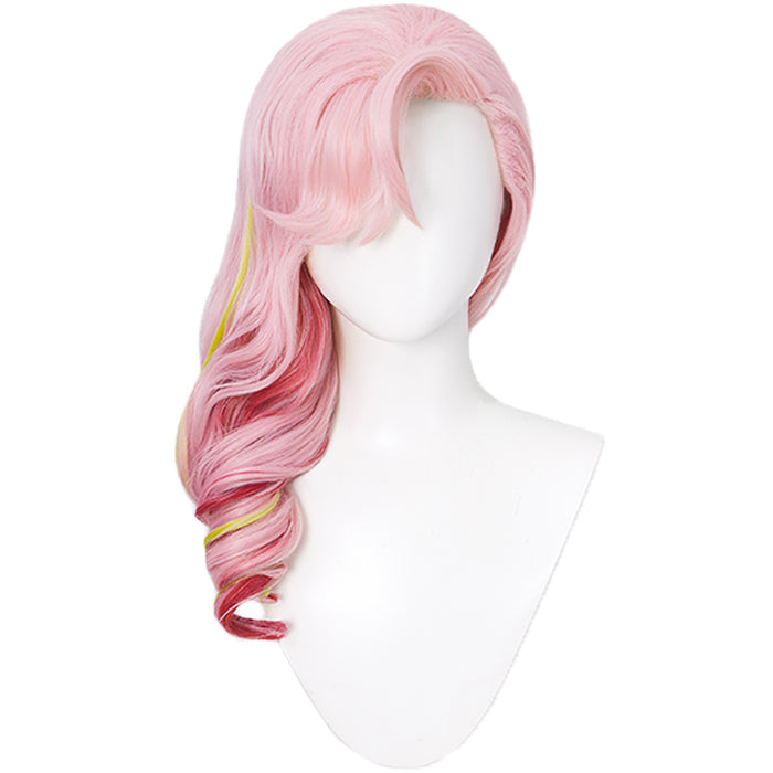 【Ready For Ship】DokiDoki Game Genshin Impact Cosplay Babel Wig Long Pink Green Highlight Curly Hair Eremite Scorching Loremaster
