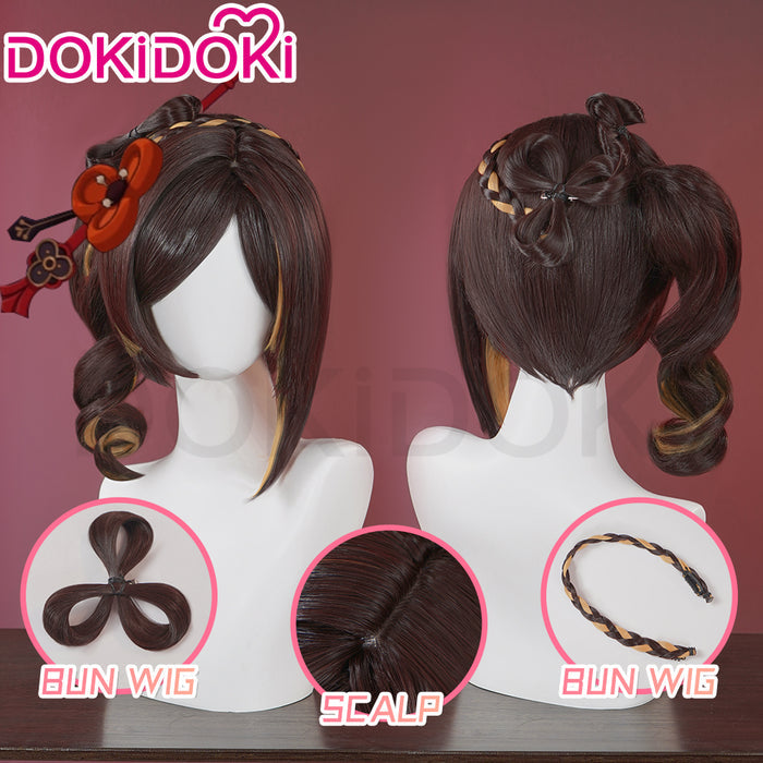 【Ready For Ship】DokiDoki Game Genshin Impact Cosplay Chiori Wig Short Curly Hair / Headpieces