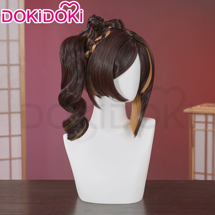【Ready For Ship】DokiDoki Game Genshin Impact Cosplay Chiori Wig Short Curly Hair / Headpieces