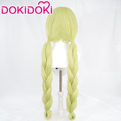 【Ready For Ship】DokiDoki Game Genshin Impact Cosplay Eremite Floral Ring Dancer Wig Long Green Braid