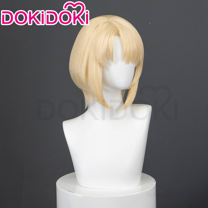【Ready For Ship】DokiDoki Game Genshin Impact Cosplay Fontaine Freminet Wig Short Grey Brown Straight Hair