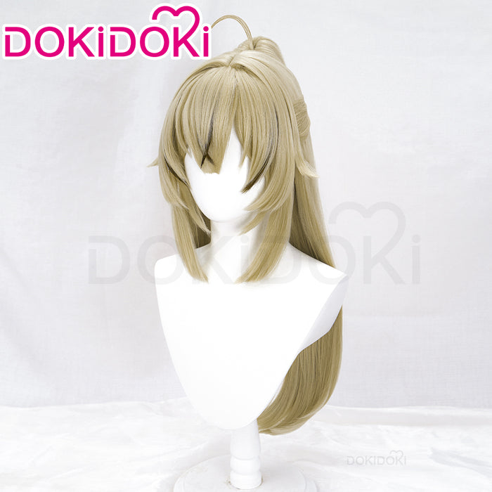 【Ready For Ship】DokiDoki Game Genshin Impact Cosplay Kirara Wig Long Straight Flaxen Brown Wig