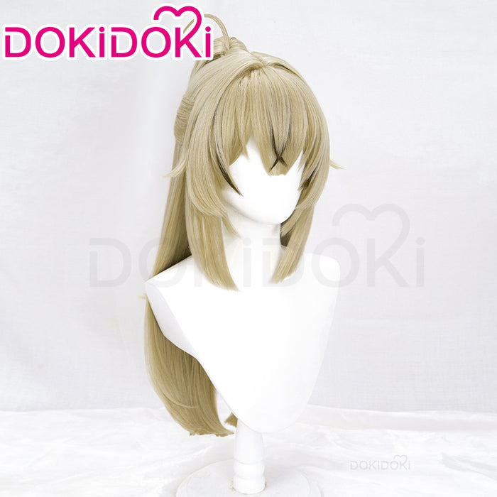 【Ready For Ship】DokiDoki Game Genshin Impact Cosplay Kirara Wig Long Straight Flaxen Brown Wig