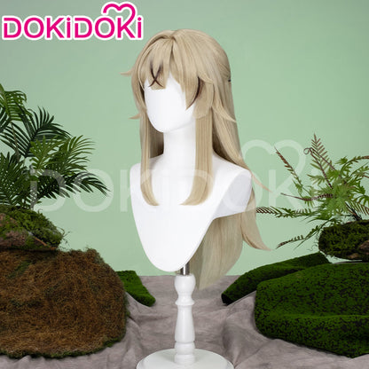 【Ready For Ship】DokiDoki Game Genshin Impact Cosplay Kirara Wig Long Straight Flaxen Brown Wig