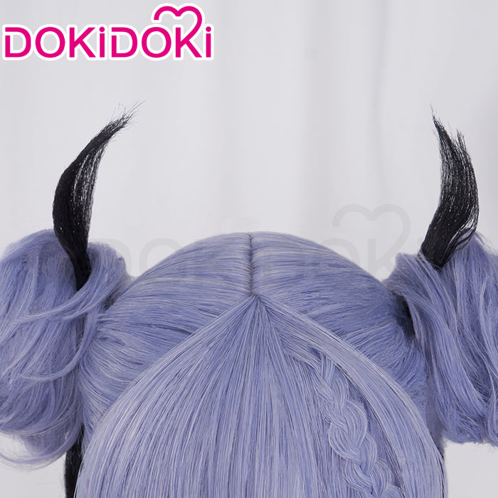 【Ready For Ship】DokiDoki Game Genshin Impact M Cosplay Wig Long Purple Black Gothic girl