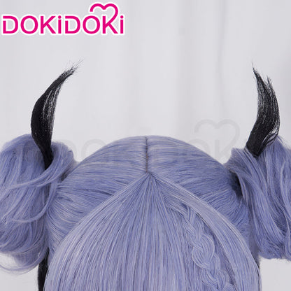 【Ready For Ship】DokiDoki Game Genshin Impact M Cosplay Wig Long Purple Black Gothic girl