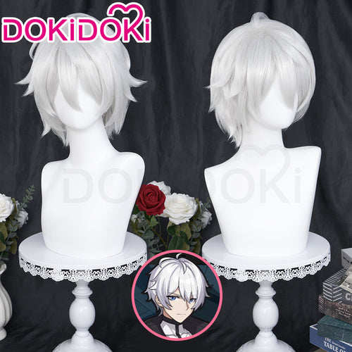 【Ready For Ship】DokiDoki  Game Honkai Impact 3  Cosplay Kevin Kaslana Wig Short Straight White Hair