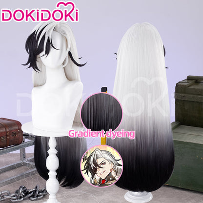 【Ready For Ship】DokiDoki Game Honkai: Star Rail Cosplay Boothill Wig / Earring Long White Black Wig Male