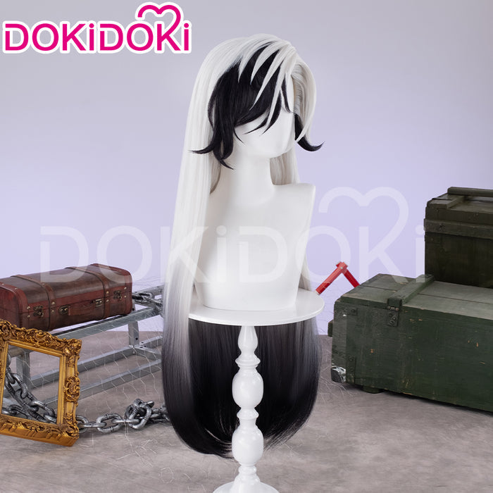 【Ready For Ship】DokiDoki Game Honkai: Star Rail Cosplay Boothill Wig / Earring Long White Black Wig Male
