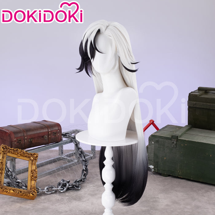【Ready For Ship】DokiDoki Game Honkai: Star Rail Cosplay Boothill Wig / Earring Long White Black Wig Male