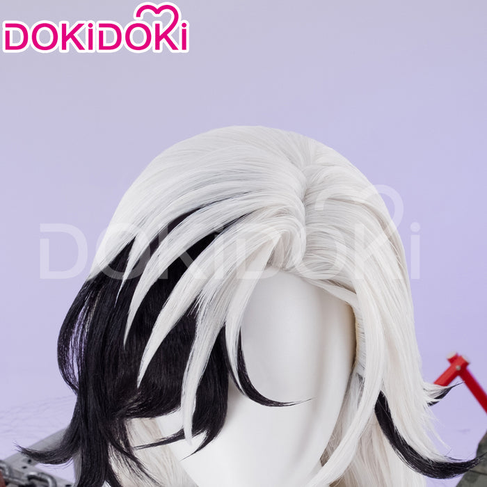 【Ready For Ship】DokiDoki Game Honkai: Star Rail Cosplay Boothill Wig / Earring Long White Black Wig Male