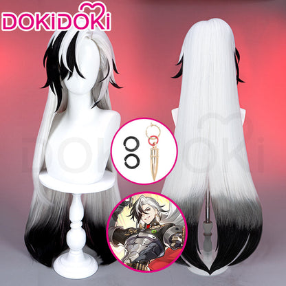 【Ready For Ship】DokiDoki Game Honkai: Star Rail Cosplay Boothill Wig / Earring Long White Black Wig Male