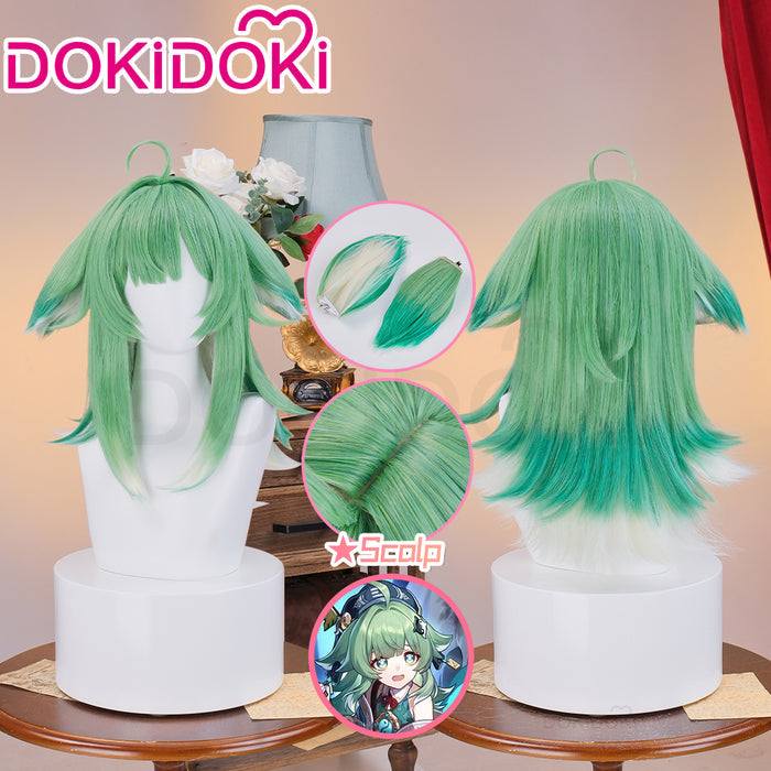 【Ready For Ship】DokiDoki Game Honkai: Star Rail Cosplay Huo Huo Wig Long Straight Green Gradient Hair Huohuo