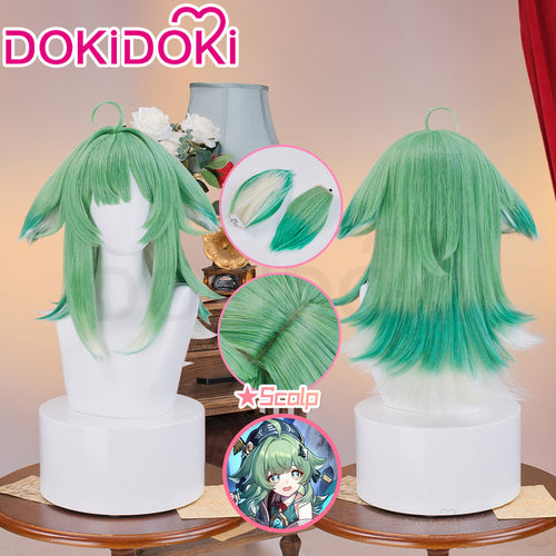 【Ready For Ship】DokiDoki Game Honkai: Star Rail Cosplay Huo Huo Wig Long Straight Green Gradient Hair Huohuo
