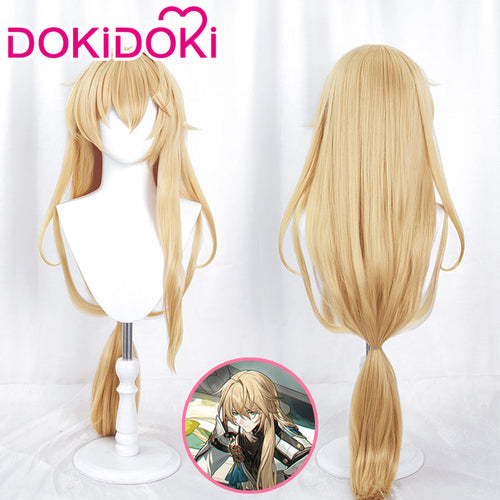 【Ready For Ship】DokiDoki Game Honkai: Star Rail Cosplay LuoCha Wig Long Straight Flaxen Necklace