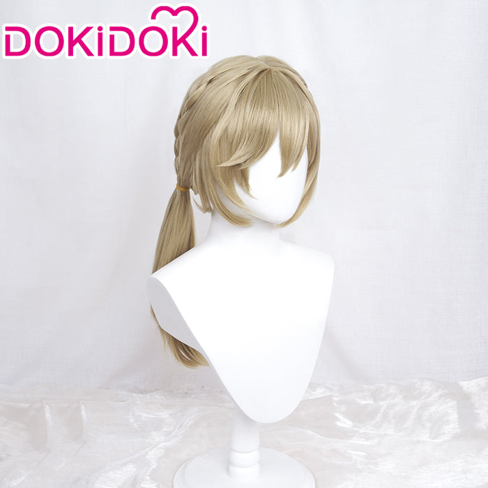 【Ready For Ship】DokiDoki Game Honkai: Star Rail Cosplay Qing Que Wig Long Straight Flaxen Hair / Hair Accessories Qingque