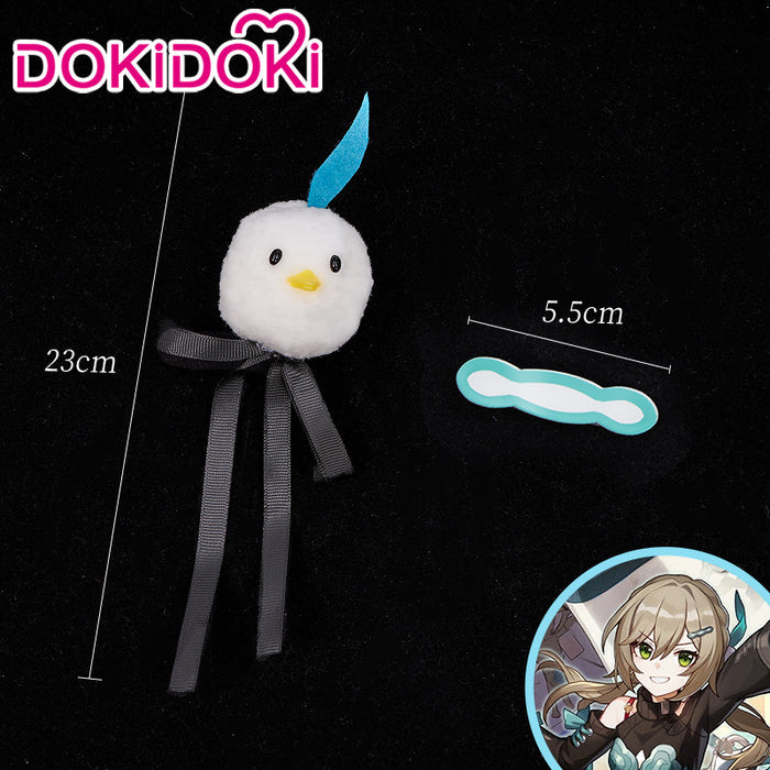 【Ready For Ship】DokiDoki Game Honkai: Star Rail Cosplay Qing Que Wig Long Straight Flaxen Hair / Hair Accessories Qingque