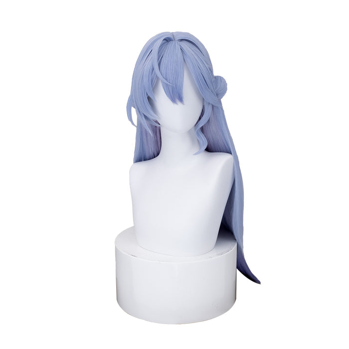【Ready For Ship】DokiDoki Game Honkai: Star Rail Cosplay Robin Wig Long Curly Blue Gradient Hair / Earring / Ear Feather Hair Clips/ Wreath Headpiece
