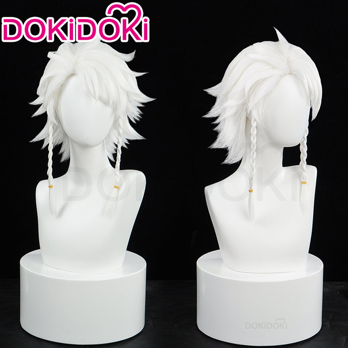 【Ready For Ship】DokiDoki Game Identity V  Hidden Truth - Pure White Prophet Cosplay Seer Eli Clark Wig Short White Hair idv