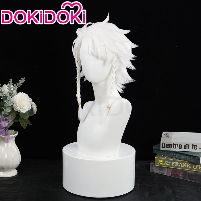 【Ready For Ship】DokiDoki Game Identity V  Hidden Truth - Pure White Prophet Cosplay Seer Eli Clark Wig Short White Hair idv