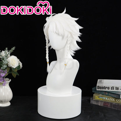 【Ready For Ship】DokiDoki Game Identity V  Hidden Truth - Pure White Prophet Cosplay Seer Eli Clark Wig Short White Hair idv