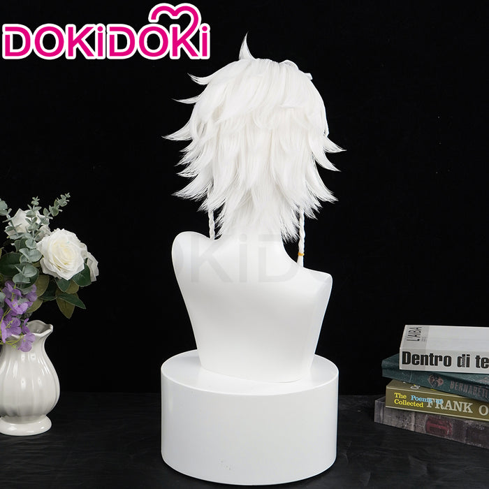 【Ready For Ship】DokiDoki Game Identity V  Hidden Truth - Pure White Prophet Cosplay Seer Eli Clark Wig Short White Hair idv