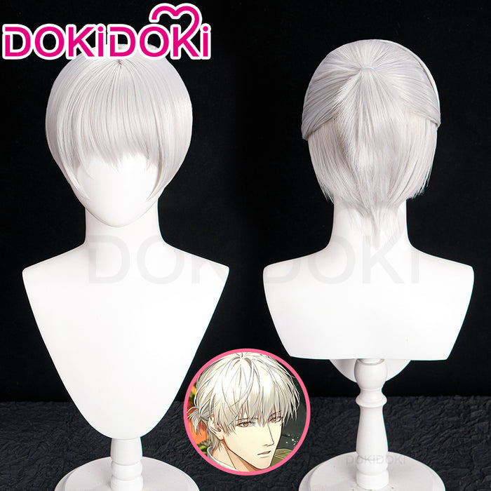 【Ready For Ship】DokiDoki Game Light and Night Cosplay Sariel Wig Short Straight White Hair Qi Sili