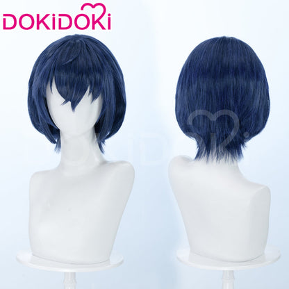 【Ready For Ship】Dokidoki Game Metaphor: ReFantazio Cosplay Main Character Wig Short Straight Blue Hair