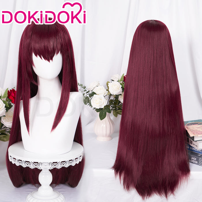 【Ready For Ship】DokiDoki Game Steins Gate Cosplay Makise Kurisu Wig Long Straight Red Hair