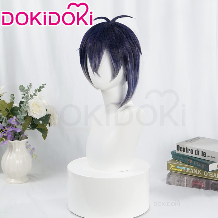【Ready For Ship】DokiDoki Game Touken Ranbu Cosplay Mikazuki Munechika Wig Short Blue Black Hair