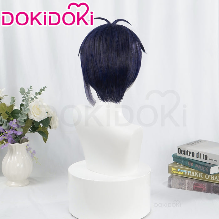【Ready For Ship】DokiDoki Game Touken Ranbu Cosplay Mikazuki Munechika Wig Short Blue Black Hair