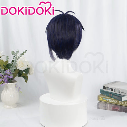 【Ready For Ship】DokiDoki Game Touken Ranbu Cosplay Mikazuki Munechika Wig Short Blue Black Hair