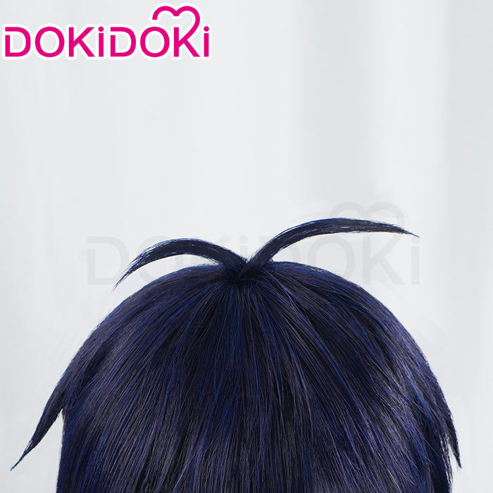 【Ready For Ship】DokiDoki Game Touken Ranbu Cosplay Mikazuki Munechika Wig Short Blue Black Hair