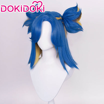 【Ready For Ship】DokiDoki Game Valorant Cosplay Neon Cosplay Wig Blue Yellow