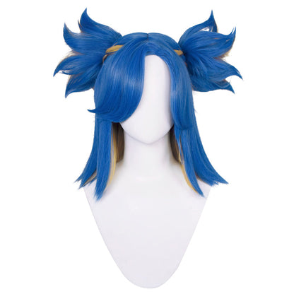 【Ready For Ship】DokiDoki Game Valorant Cosplay Neon Cosplay Wig Blue Yellow