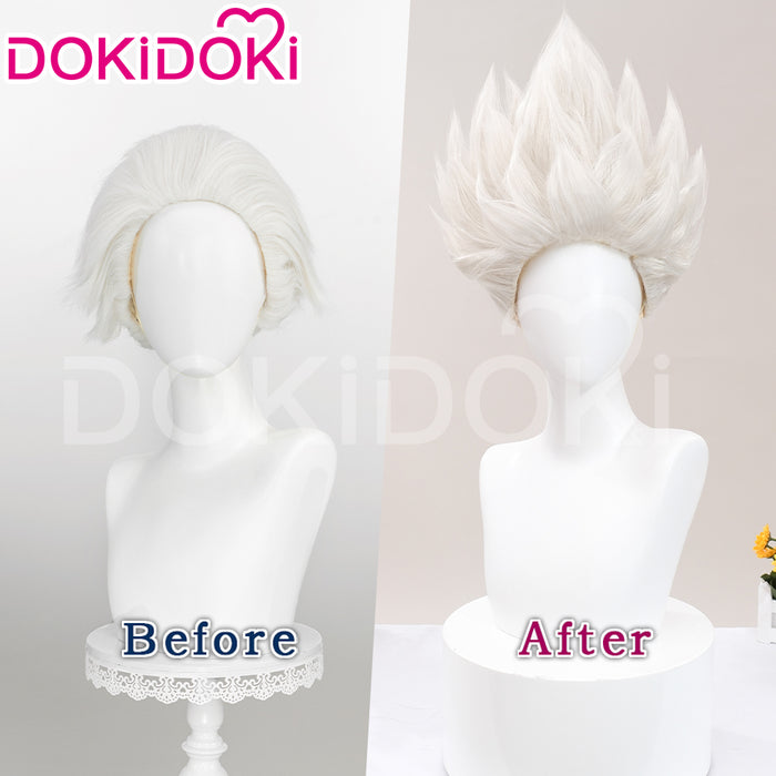 【Ready For Ship】DokiDoki Game Zenless Zone Zero Cosplay Billy the Kid Wig Short Straight White Hair