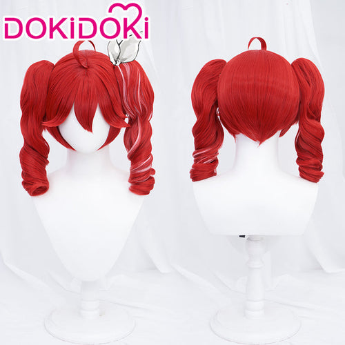 【Ready For Ship】DokiDoki Project DIVA 2nd Cosplay Wig Long Curly Red Pink