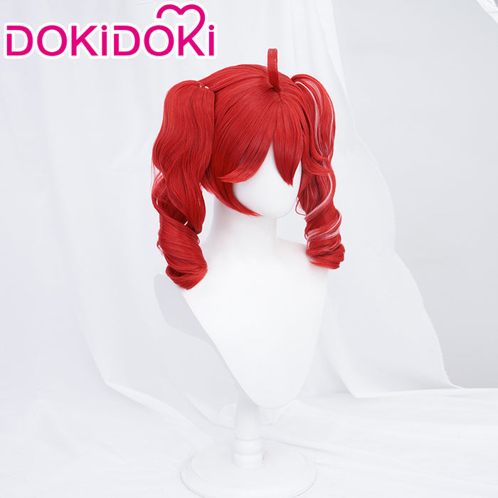【Ready For Ship】DokiDoki Project DIVA 2nd Cosplay Wig Long Curly Red Pink