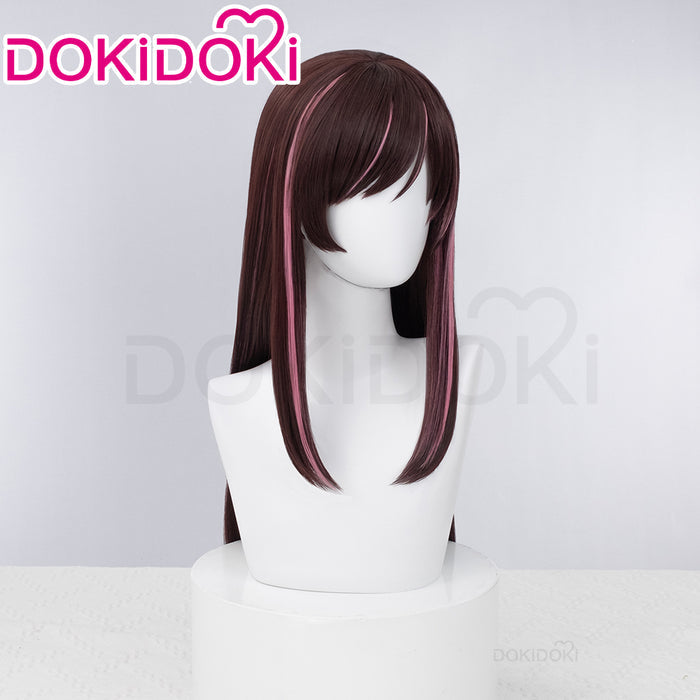 【Ready For Ship】DokiDoki Vtuber Kizuna AI Cosplay Wig Long Straight Brown Pink Hair