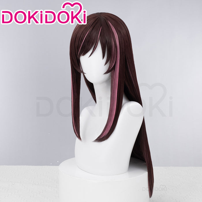 【Ready For Ship】DokiDoki Vtuber Kizuna AI Cosplay Wig Long Straight Brown Pink Hair